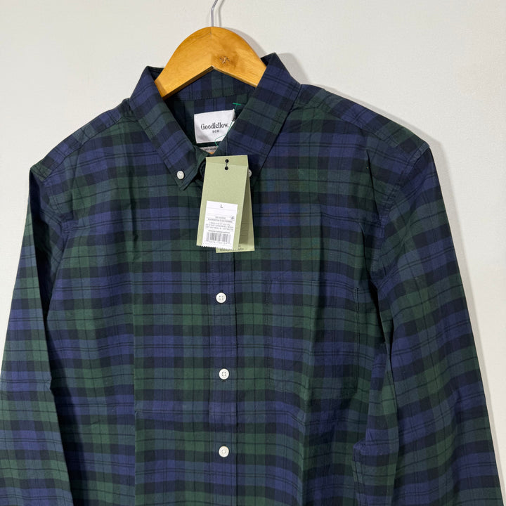 GOOD FELLOW &CO BUTTON DOWN CHECKERED CASUAL COTTON SHIRT BRAND NEW