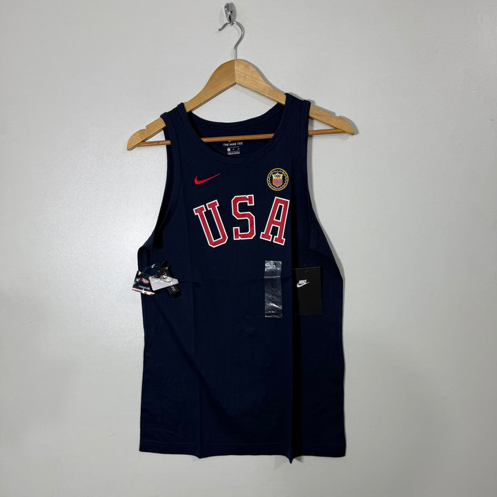 NIKE DRI FIT COTTON SLEEVES LESS TSHIRT BRAND NEW BLUE COLOUR