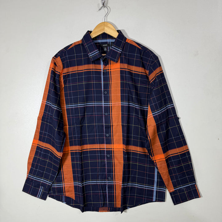 ALFANI CHECKERED CASUAL COTTON SHIRT