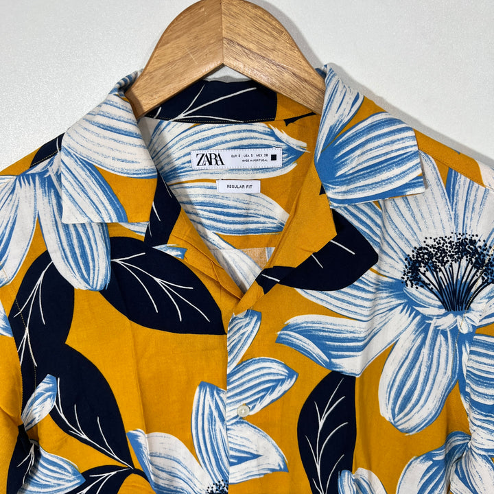 ZARA REGULAR FIT SAFARI COLLAR HALF SLEEVES HAWAI SHIRT