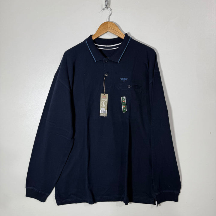 BIG FIT LONG SLEEVES COTTON POLO TSHIRT BRAND NEW