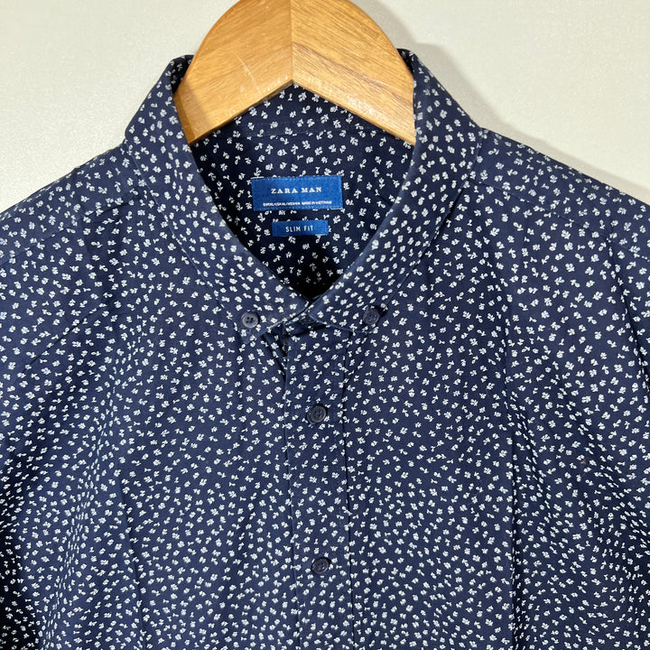ZARA SLIM FIT BUTTON DOWN CASUAL COTTON SHIRT