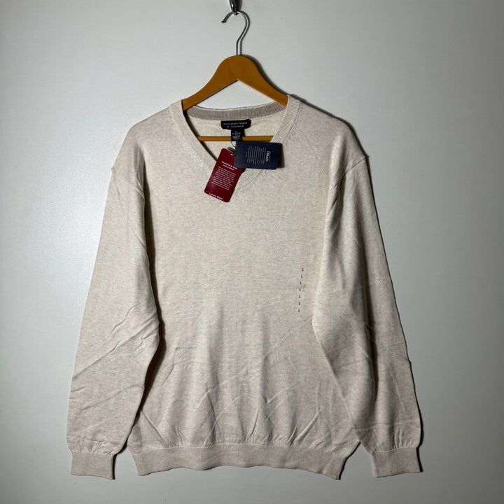ROUNDTREE & YORKE COTTON CASHMERE V NECK SWEATER BRAND NEW