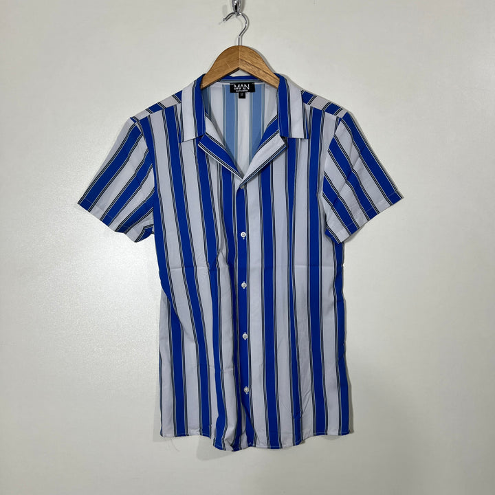 BOOHOOMAN SAFARI COLLAR HALF SLEEVES HAWAI SHIRT