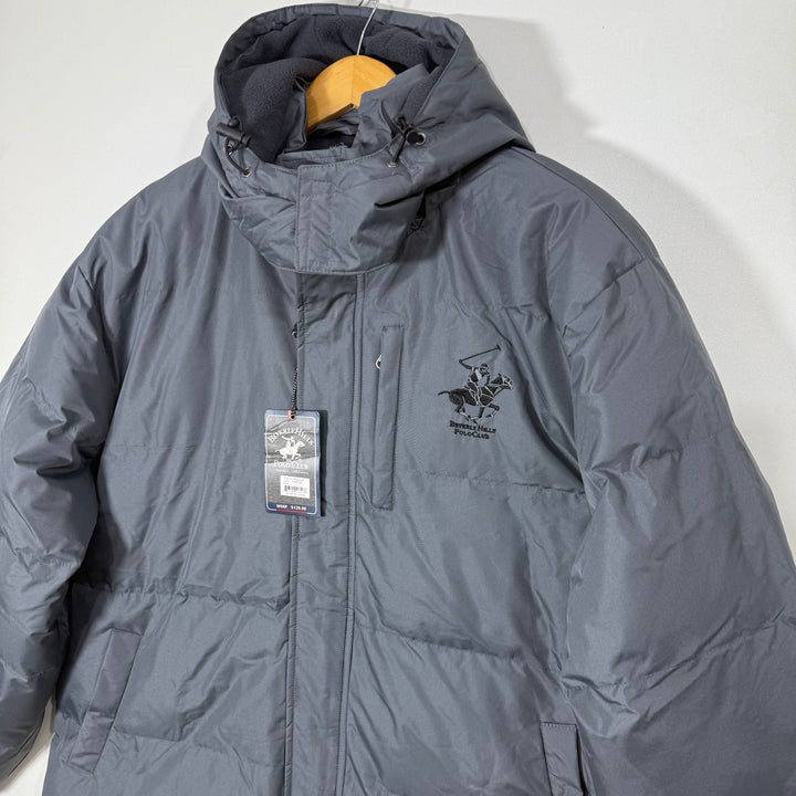 BEVERLY HILLS POLO CLUB PUFFER JACKET BRAND NEW WITH DETACHABLE HOOD GREY COLOUR