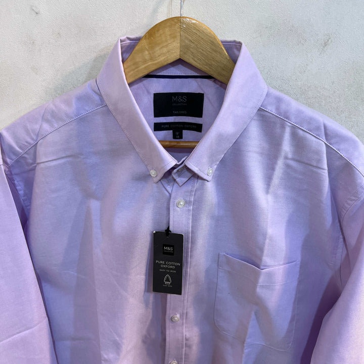 MARKS & SPENCER PURE OXFORD COTTON BUTTON DOWN SHIRT BRAND NEW - JS BROTHERS 