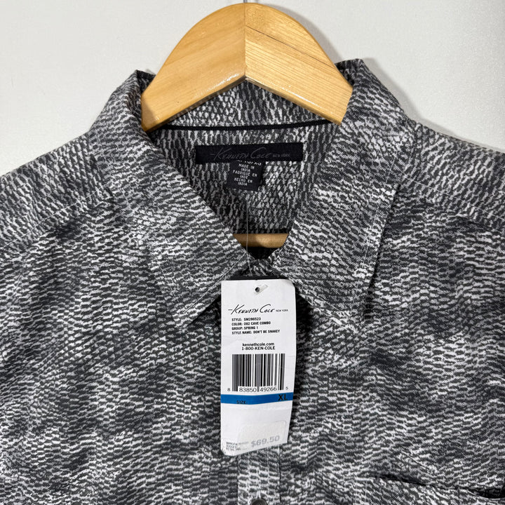 KENNETH COLE PRINTED CASUAL COTTON SHIRT BRAND NEW