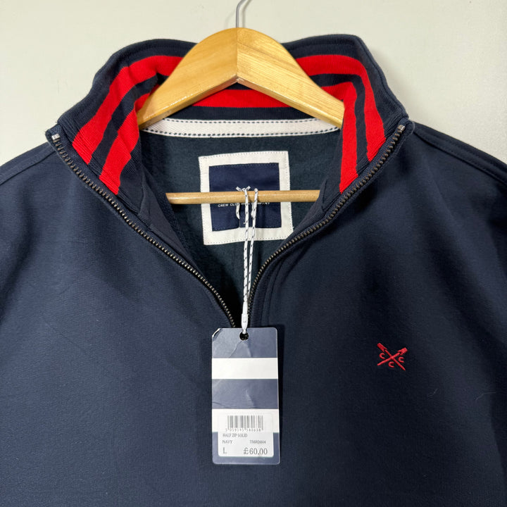 CREW CLOTHING COMPANY HALF ZIP PULLOVER BRAND NEW BLUE COLOUR