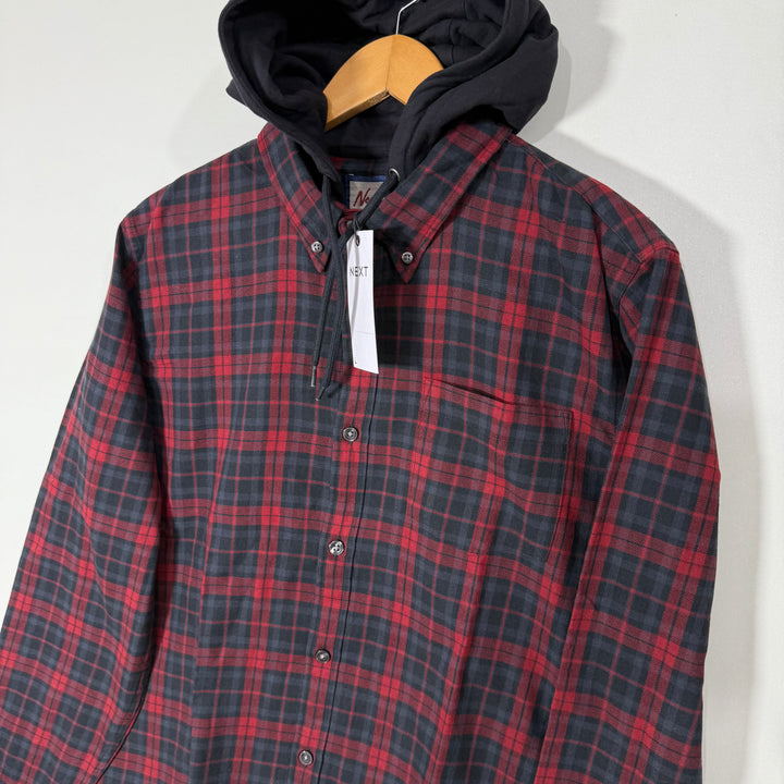 NEXT SUPPLY BUTTON DOWN CHECKERED SHIRT BRAND NEW WITH HOOD