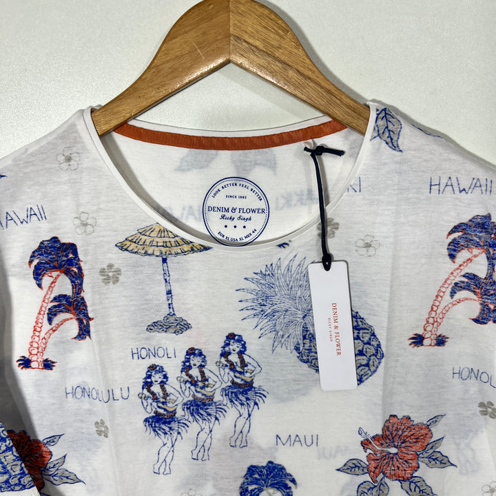 DENIM & FLOWER COTTON TSHIRT BRAND NEW