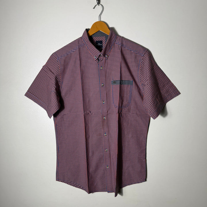 ENGLDBERS BUTTON DOWN HALF SLEEVES COTTON SHIRT