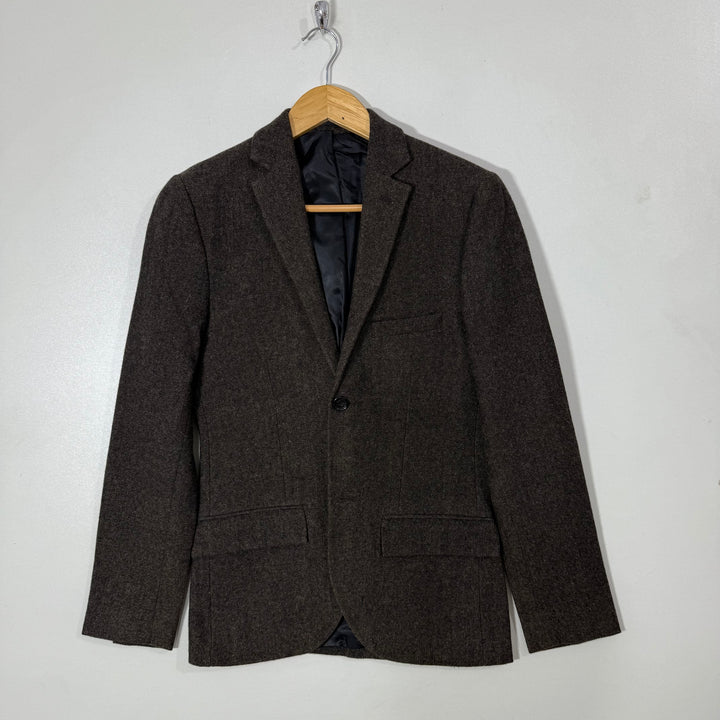 TOPMAN WOOL BLAZER COAT BROWN COLOUR