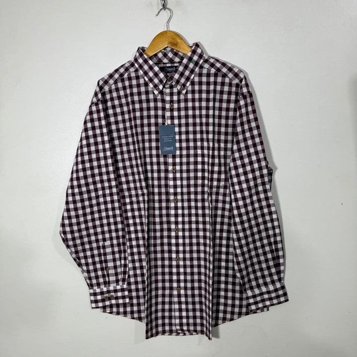 ROUNDTREE & YORKE BUTTON DOWN  COTTON CHECKERED SHIRT BRAND NEW