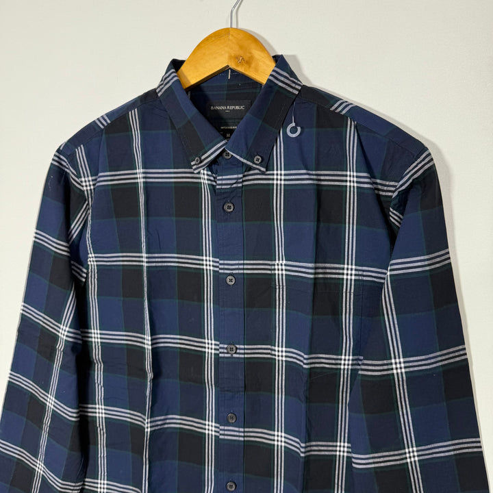 BANANA REPUBLIC UNTUCKED FIT BUTTON DOWN CASUAL COTTON SHIRT