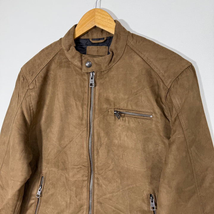 NEXT BEN COLLAR SUEDE BOMBER JACKET