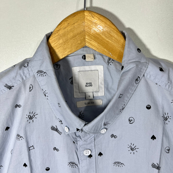 RIVER ISLAND BUTTON DOWN HALF SLEEVES SHIRT