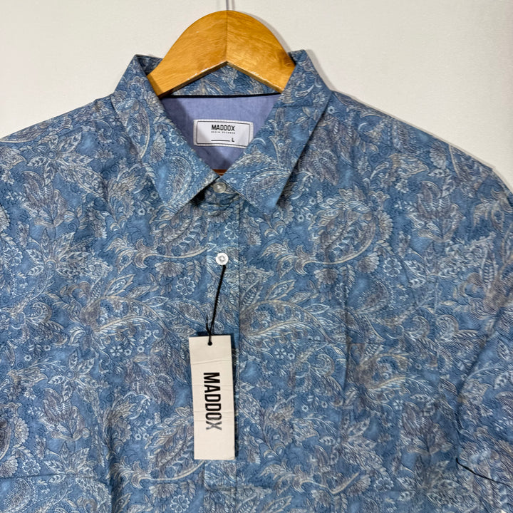 MADDOX PRINTED HALF SLEEVES COTTON SHIRT  BRAND NEW