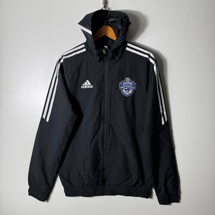 ADIDAS PARACHUTE  JACKET WITH HOOD BLACK COLOUR