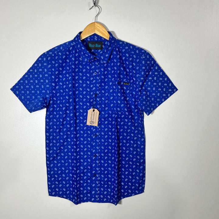 BOLD BLUE HALF SLEEVES SHIRT