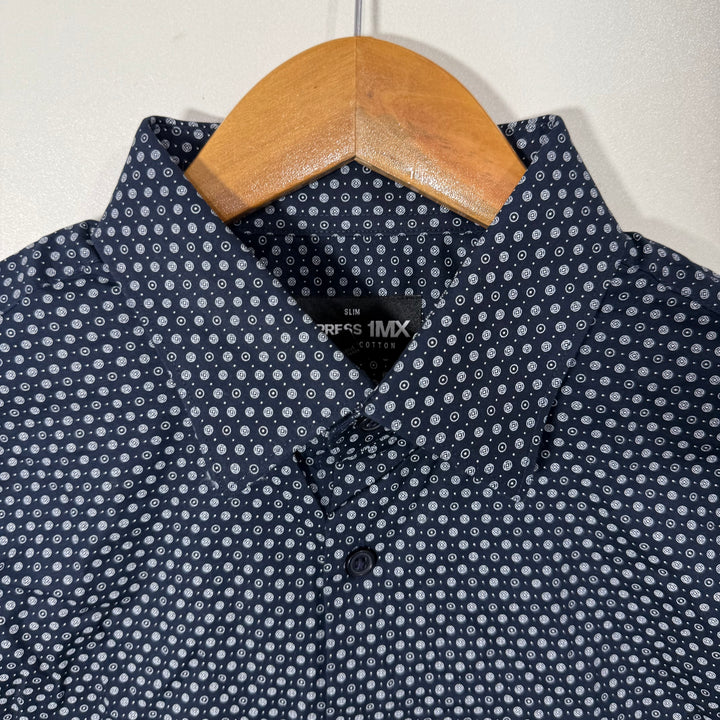 EXPRESS SLIM FIT PRINTED COTTON SHIRT WITH STRETCH