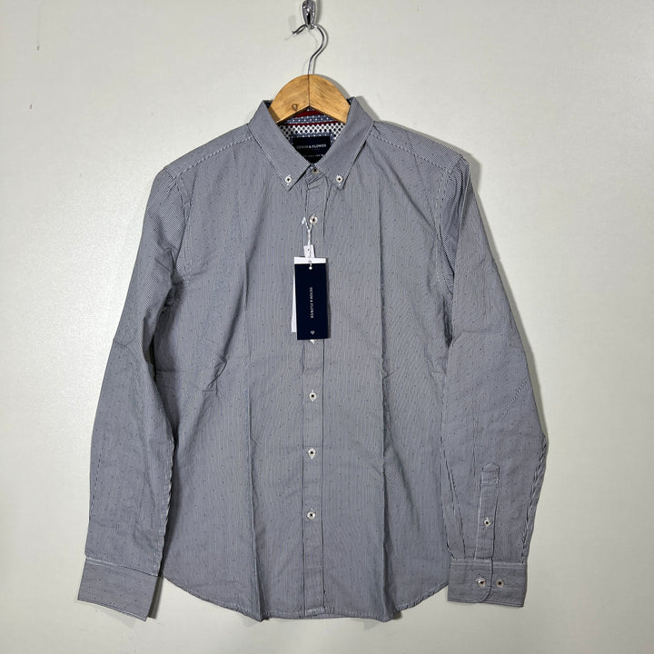 DENIM & FLOWER BUTTON DOWN CASUAL COTTON SHIRT