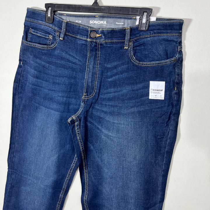 SONOMA COMFORT FLEX WAISTBAND STRAIGHT FIT FLEX WEAR DENIM PANT BRAND NEW WITH STRETCH
