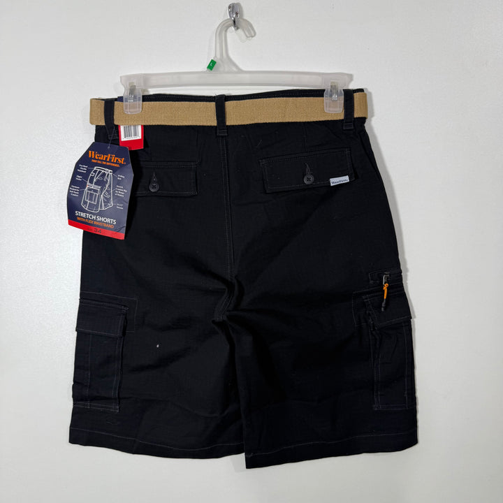 WEARFIRST FLEX WAISTBAND CARGO COTTON SHORT BRAND NEW BLACK COLOUR
