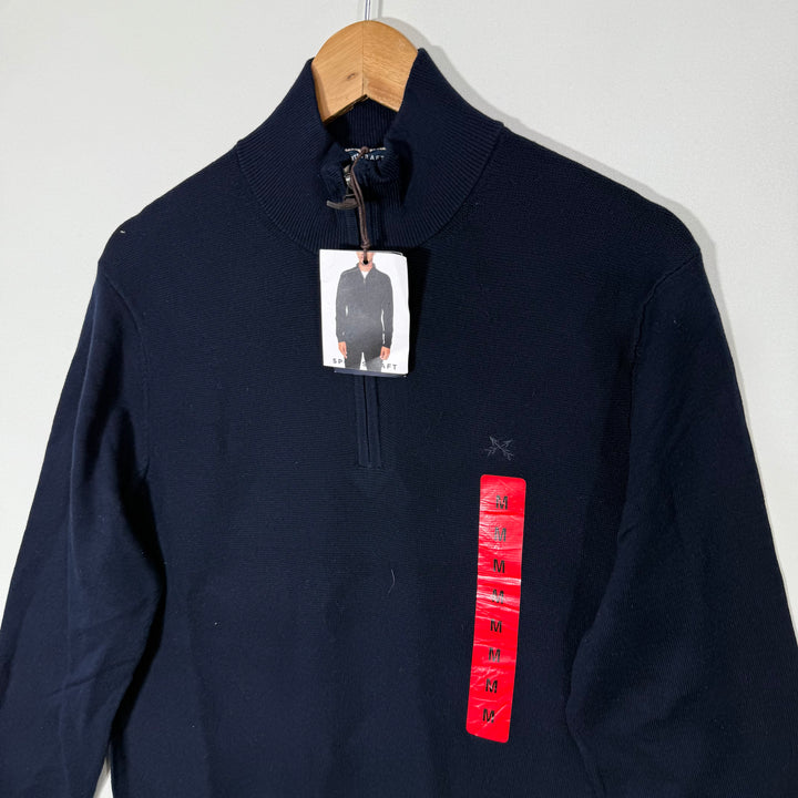 SPORTS CRAFTMAN HALF ZIP COTTON SWEATER BRAND NEWBLUE COLOUR