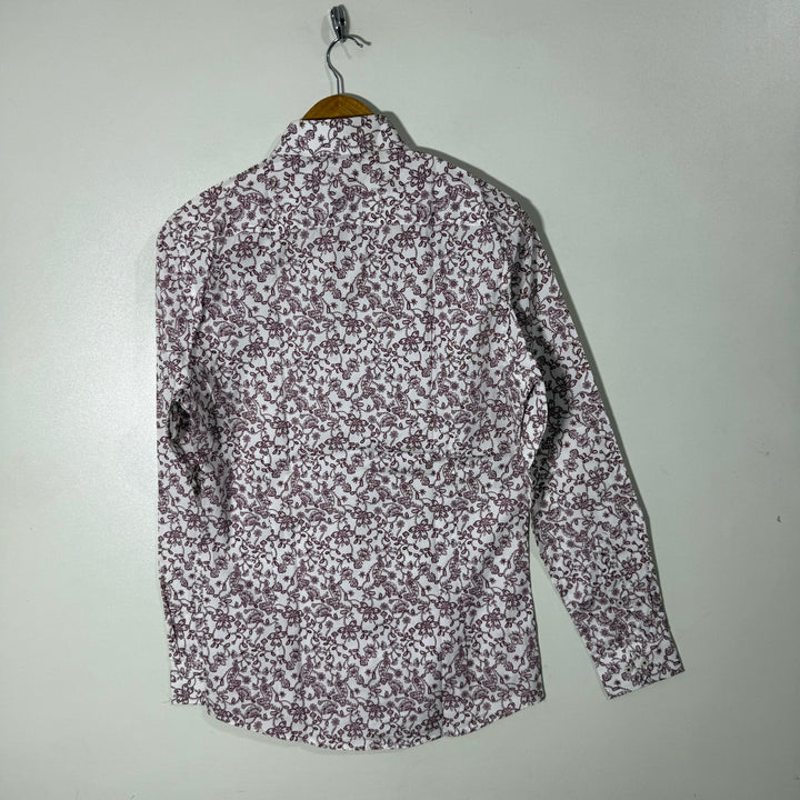EXPRESS SLIM FIT PRINTED CASUAL COTTON SHIRT BRAND NEW WITH STRETCH
