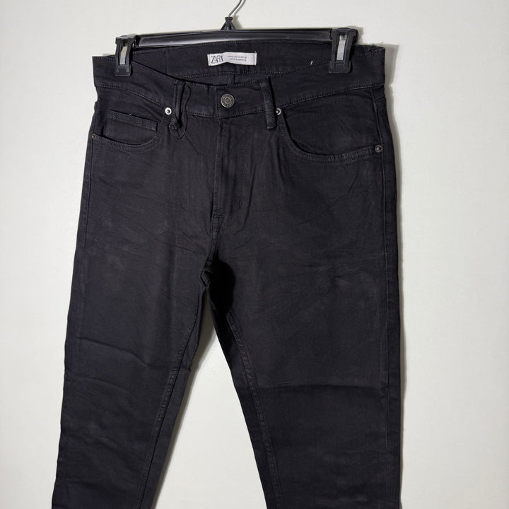 ZARA SLIM FIT DENIM PANT WITH STRETCH BLACK COLOUR