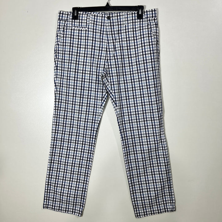 HUGO BOSS CHECKERED COTTON CHINO PANT W