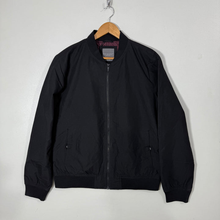 PRIMARK BEN COLLAR BOMBER JACKET BLACK COLOUR