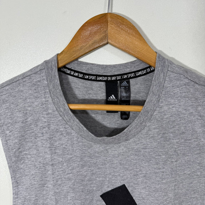 ADIDAS COTTON SLEEVES LESS GREY COLOUR