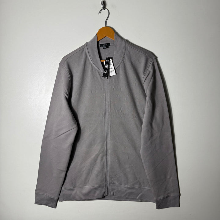 ALFANI KNIT COTTON BOMBER JACKET BRAND NEW GREY COLOUR