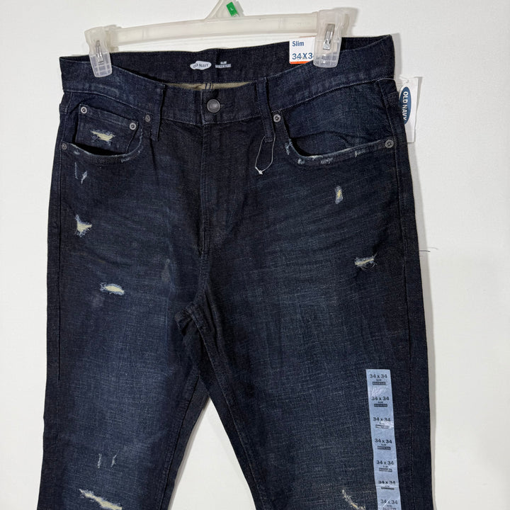 OLD NAVY SLIM FIT RIPPED JEANS WITH STRETCH BLUE COLOUR