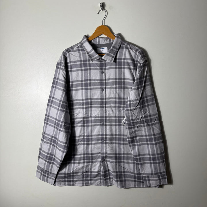 OLD NAVY TECH BUTTON EXTREME WARM COTTON SHIRT INNER FLEECE BRAND NEW