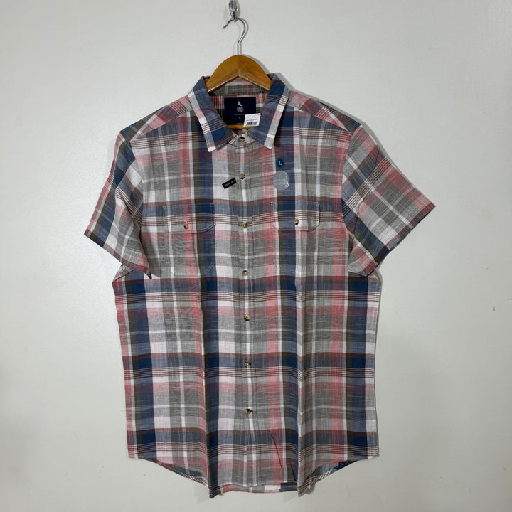 REAL MAN DOUBLE POCKETS HALF SLEEVES COTTON SHIRT BRAND NEW