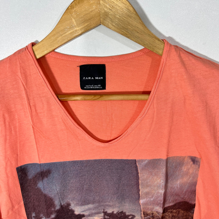 ZARA V NECK COTTON TSHIRT