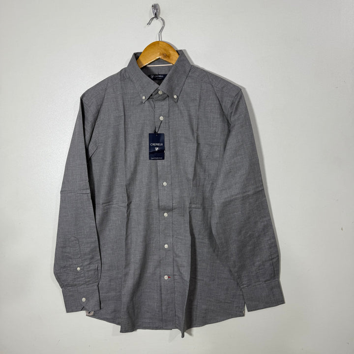 CREMIEUX BUTTON DOWN CASUAL COTTON SHIRT BRAND NEW GREY COLOUR WITH STRETCH
