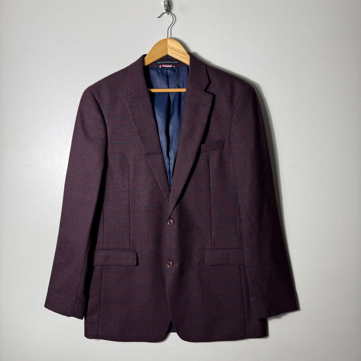 TOMMY HILFIGER WOOL CHECKERED BLAZER COAT