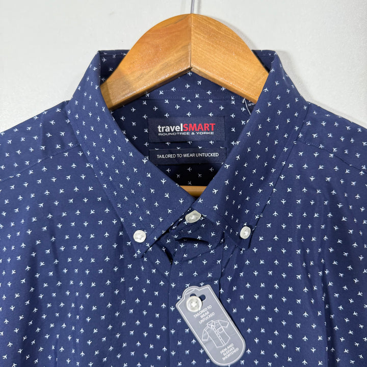ROUNDTREE & YORKE BUTTON DOWN HALF SLEEVES CASUAL COTTON SHIRT BRAND NEW
