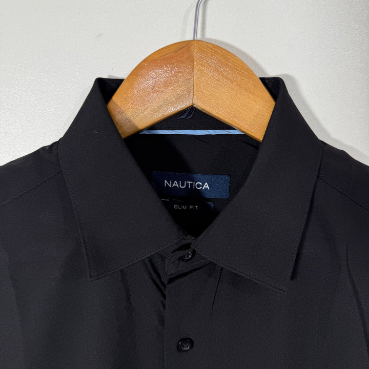 NAITICA SLIM FIT PERFORMANCE SHIRT BLACK COLOUR WITH STRETCH