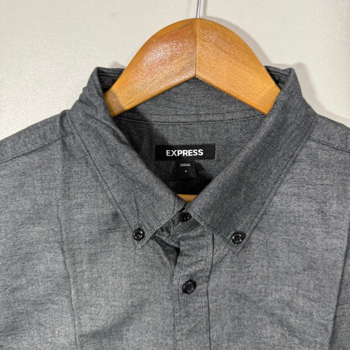 EXPRESS BUTTON DOWN OXFORD COTTON SHIRT GREY COLOUR