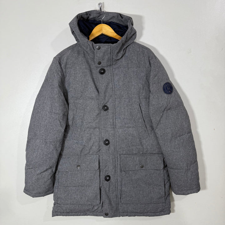TOMMY HILFIGER PUFFER JACKET WITH HOOD GREY COLOUR