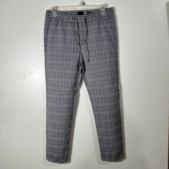 H&M SLIM FIT CHECKERED JOGGER PANT WITH STRETCH