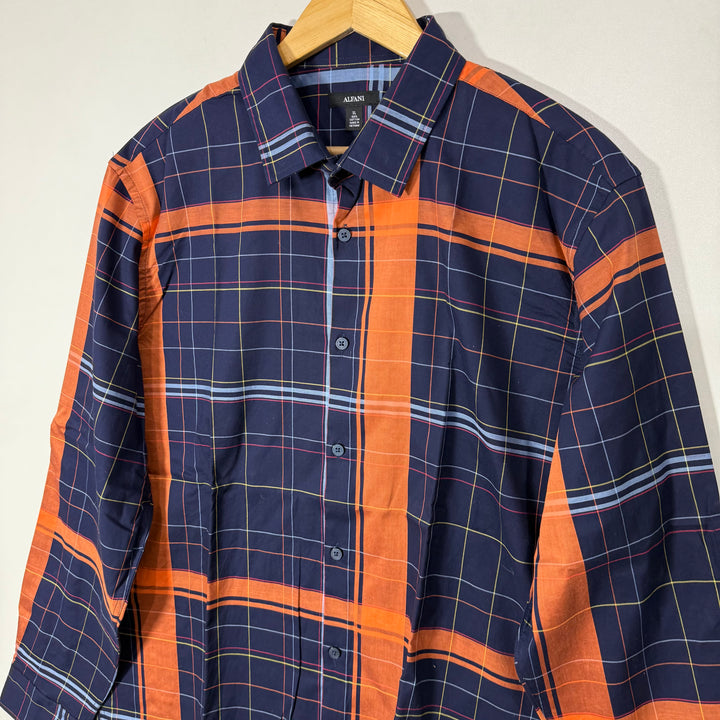 ALFANI CHECKERED CASUAL COTTON SHIRT