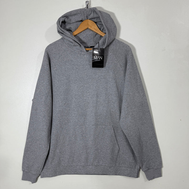 BOOHOOMAN ACTIVE TECH KNIT HOODIE BRAND NEW GREY COLOUR