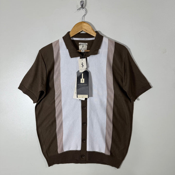 SCOTT JAMES HALF SLEEVES KNITWEAR SWETAER STYLE SHIRT BRAND NEW