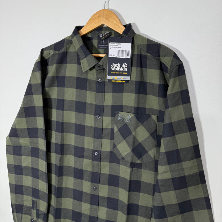 JACK WOLFSKIN FLANNEL COTTON CHECKERED SHIRT BRAND NEW