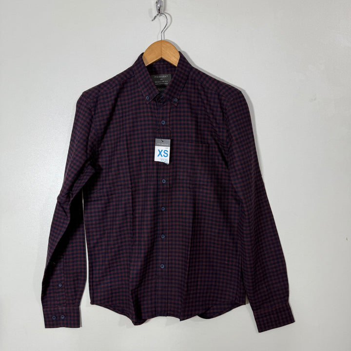 PRIMARK REGULAR FIT FLANNEL COTTON BUTTON DOWN CHECKERED SHIRT BRAND NEW